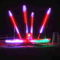 Manufacturer Square stall for four people luminous trampoline children trampoline bed electric dazzling light music pulley can be moved
