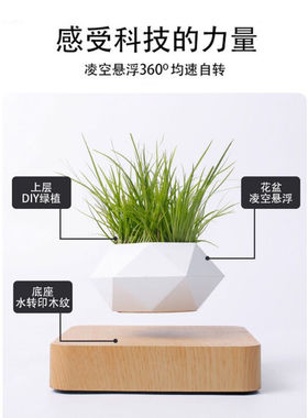 悬浮摆件创意磁悬浮盆栽空中绿植花盆植物展示台办公室装饰品乔迁