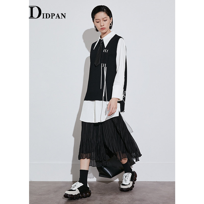 IDPAN黑色吊带裙春季新款时尚百搭简约气质v领显瘦针织长裙女,淘宝优惠券,粉丝福利购,淘宝优惠卷