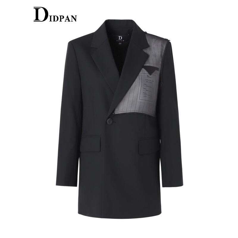 IDPAN女装商场同款极简西装气质女秋季新款百搭平驳领中长外套 - 图3