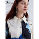 IDPAN long-sleeved dress 2025 season new brand design printed irregular shirt dress for women
