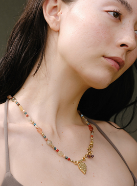 LAZY CIRCLES葡萄织梦项链女彩色天然石串珠多巴胺缤纷水果锁骨链