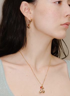 LAZY CIRCLES樱桃红玛瑙项链女精致轻奢高级感吊坠锁骨链王玉雯款