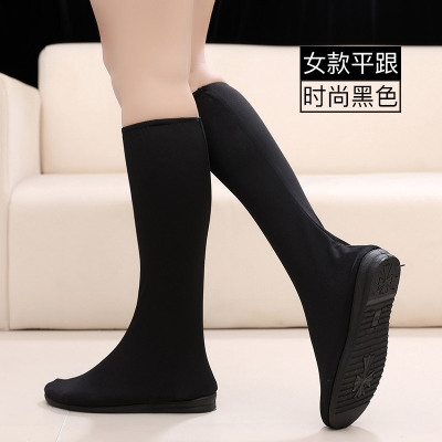 Adult Dance Shoe Cover Ethnic Mongolian Tibetan Female Soldier High Cylinder Performance Shoes Elastic Long Cylinder Ancient Dress Boots Red Man