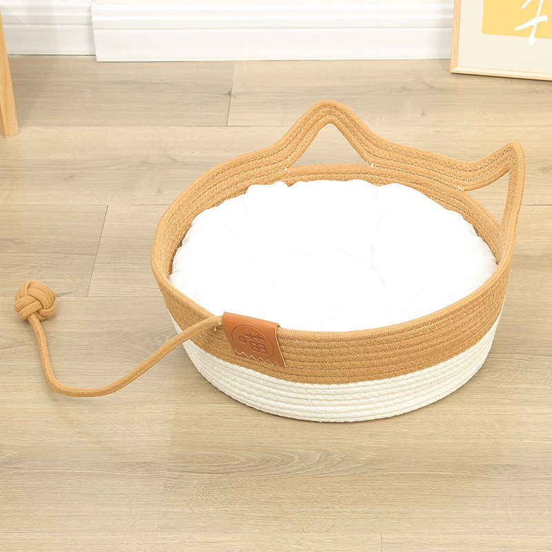 宠物猫窝藤编草编窝猫抓板凉席夏季清凉玉米皮毛毡代发毛毡猫,淘宝优惠券,粉丝福利购,淘宝优惠卷