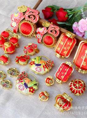 春节喜庆丝线福字灯笼盆景摆件