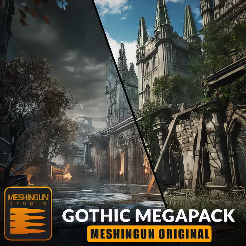 UE4.26-5.32虚幻插件Gothic Megapack V1.02哥特建筑教堂城堡场景 - 图0