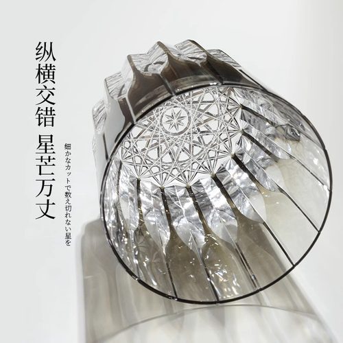 【天猫奢品】日本KAGAMI江户切子水晶玻璃手工威士忌洋酒杯星芒杯 - 图0