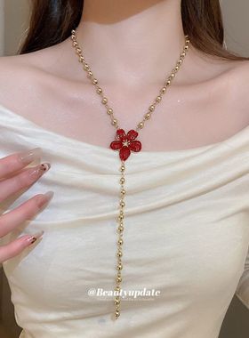 欧美轻奢甜酷ins风金属滴油花朵