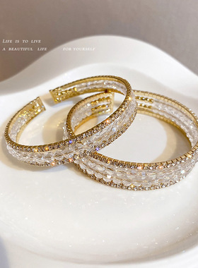 欧美夸张ins白色水晶串珠