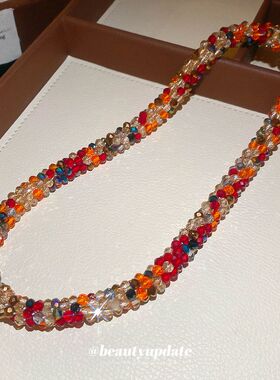 多巴胺水晶串珠磁吸项链欧美礼物