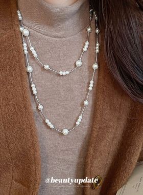 欧美礼物气质轻奢仿珍珠串珠项链