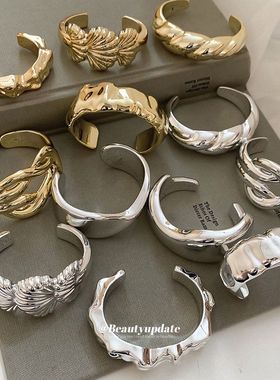 不规则纹路褶皱交叉马蹄扣开口