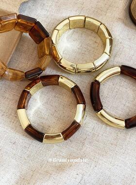 美拉德复古亚克力方形拼接手链欧美礼物时尚小众手环轻奢气质手饰