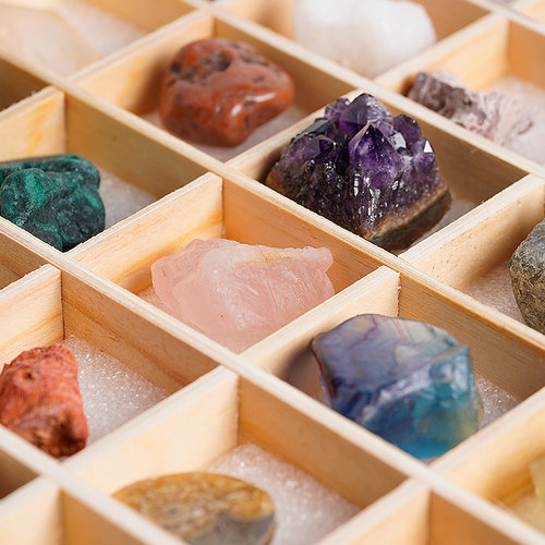 30种天然矿物矿石地质岩石化石原石石头标本儿童水晶宝石玩具礼物 - 图1
