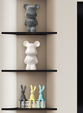 植绒暴力熊摆件轻奢高档客厅酒柜电视柜展示柜餐边柜直播间装饰品