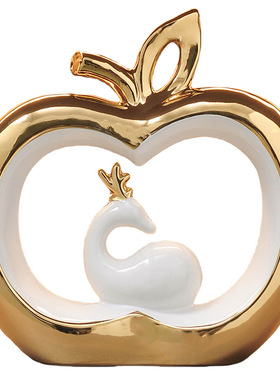 客厅寓意好的苹果摆件入门玄关酒柜电视柜家居装饰品乔迁新居礼物