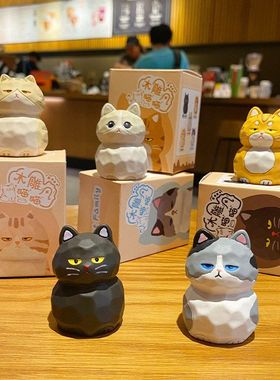 室内卡通摆件木雕创意树脂桌面