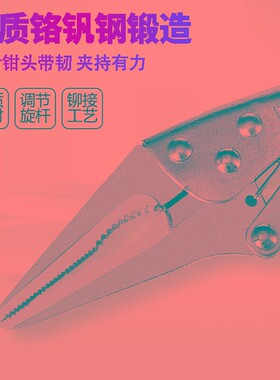 大力钳多功能钳子工具工业级钳圆口平口尖嘴钳自动夹钳实力固定钳
