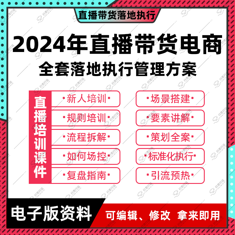 直播带货电商落地执行管理主播培训话术脚本流程方案表格绩效合同 - 图1