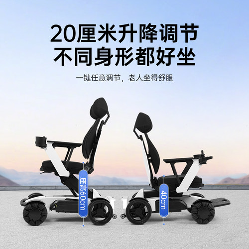 振邦豪华电动轮椅可升降智能全自动老年人专用越野折叠代步车 - 图1