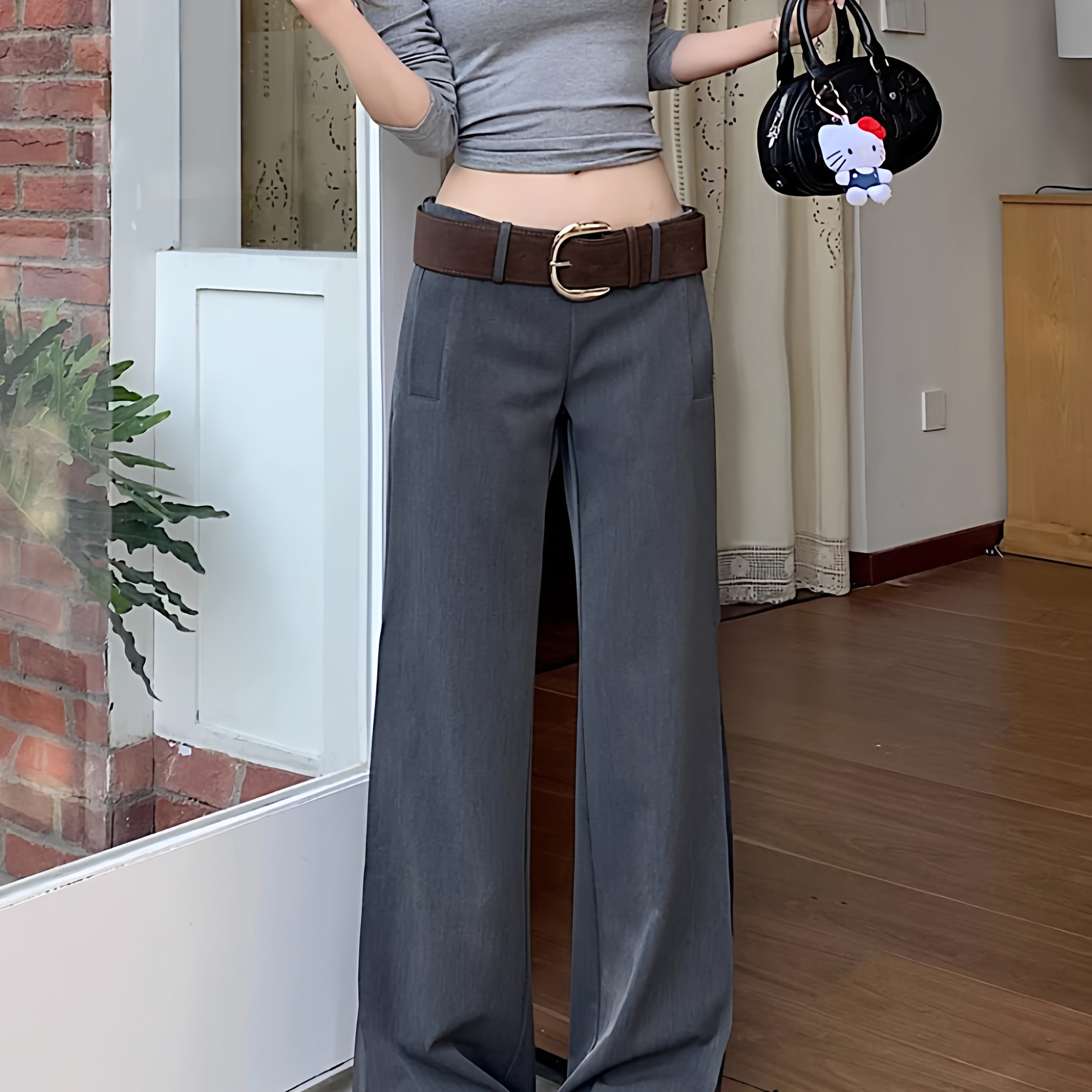 小众复古个性仿麂皮绒面宽边腰带网红同款时尚百搭皮带裤带装饰带