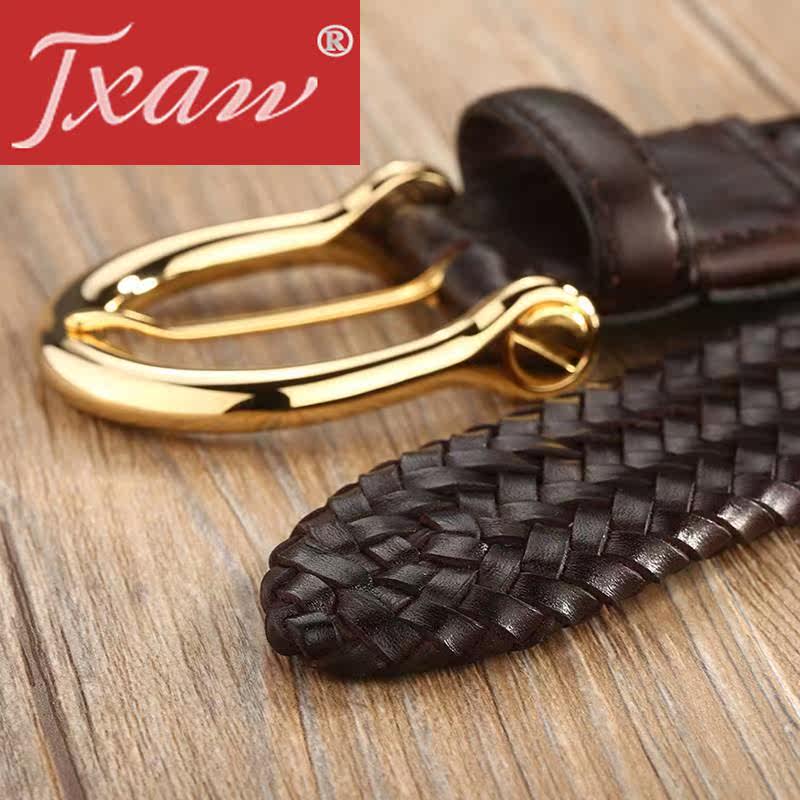 头层牛皮针扣编织男士手工编制腰带 jxaw腰带/皮带/腰链