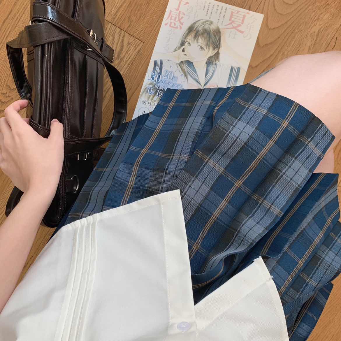 【深海雾】逍遥游原创正版jk制服校供日系学生半身裙高腰百褶裙女-图1