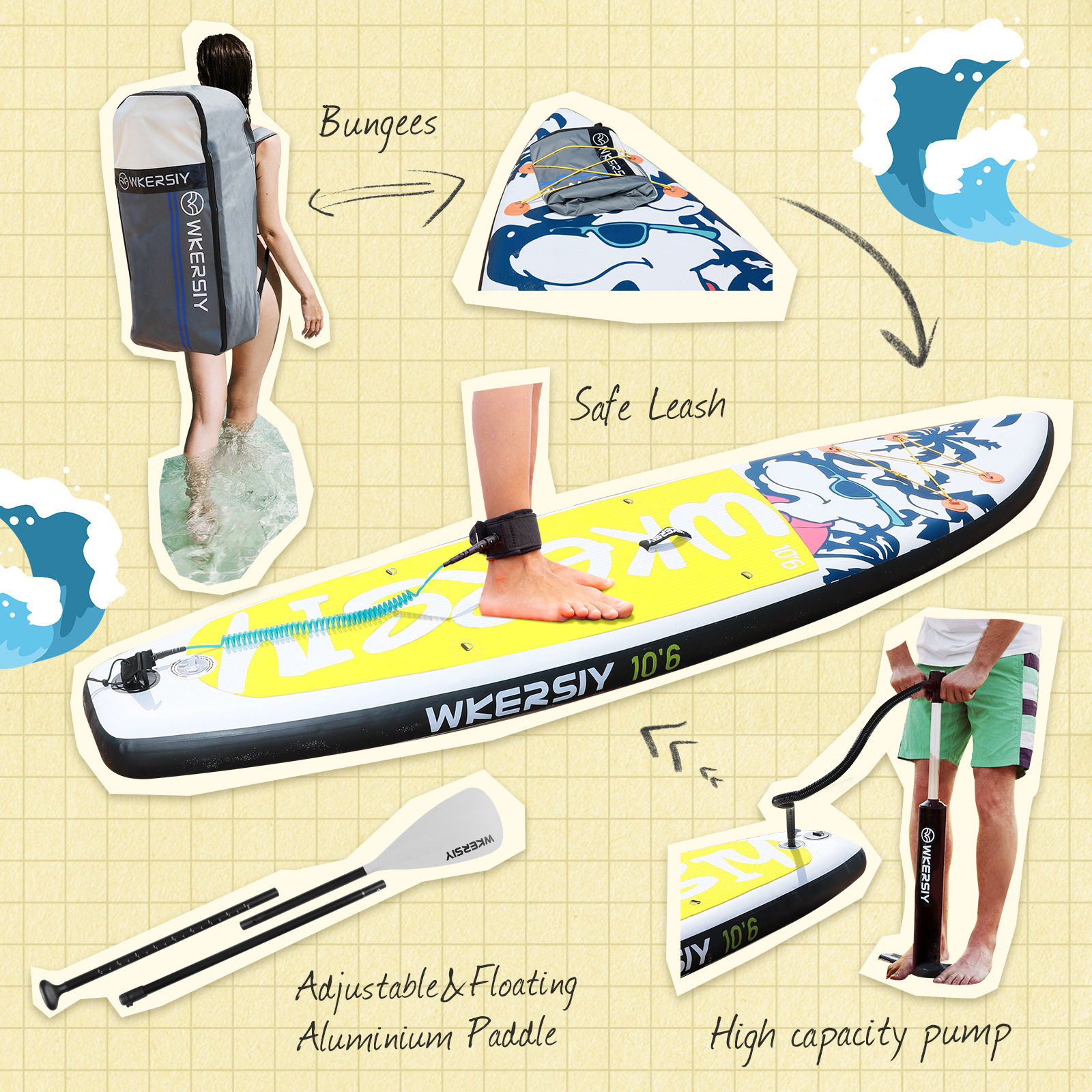 户外充气式桨板新款充气冲浪板paddle board sup站立式浆板儿童_虎窝淘