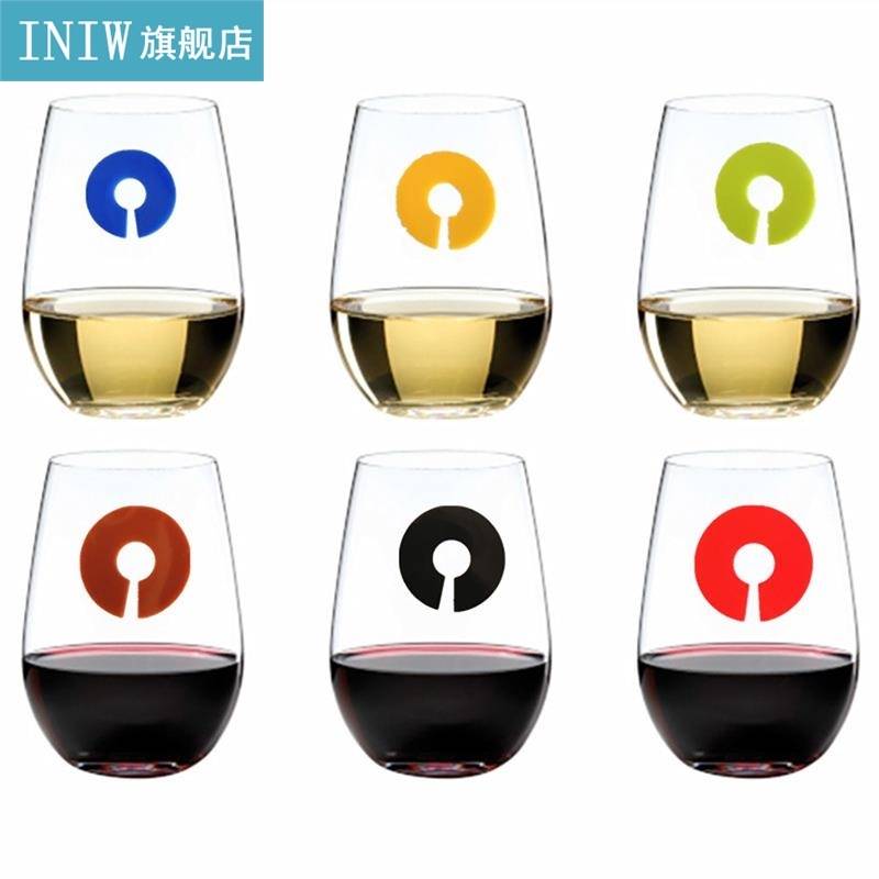 6pcs/set Creative Wine Glass Charm C Shape Silicone Wine Gla