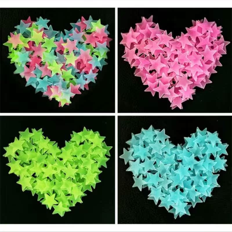 50pcs 3D Stars Glow In The Dark Wall Stickers Luminous Fluor-图2