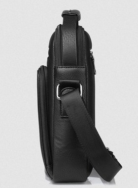 New brand men's shoulder bag black business leather men han
