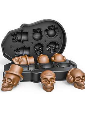 2022 New 3D Skull Ice Cube Mold Silicone Tray Leak Free Ice