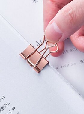 25pcs/box Rose Gold Binder Clips Message Ticket Paper Clip H