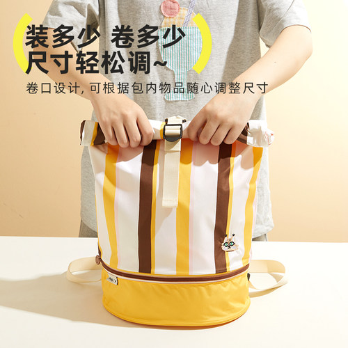 hugz儿童游泳包干湿分离收纳包男女童沙滩大容量收纳袋便携双肩包 - 图3