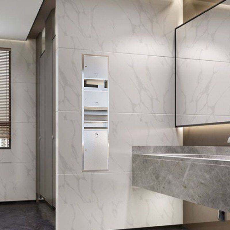 不锈钢三合一擦手纸盒带垃圾桶烘干器嵌入墙式纸巾架手纸箱抽纸盒,淘宝优惠券,粉丝福利购,淘宝优惠卷