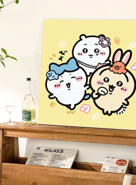 吉伊卡哇数字油画diy填色儿童卡通手工填充涂色丙烯画油彩画涂鸦