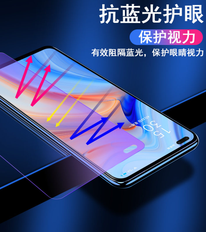 opporeno45G钢化膜reno4 5g版oppo全屏rneo45g玻璃neno4手机ren045g防爆reon4人reno459op板vivoreno0pporeno - 图3