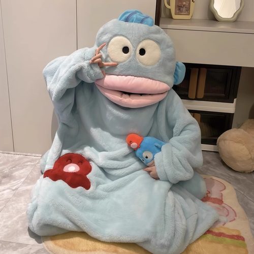 小丑鱼连体睡衣女珊瑚绒卡通沙雕搞怪冬季加厚保暖大码睡袍家居服 - 图2