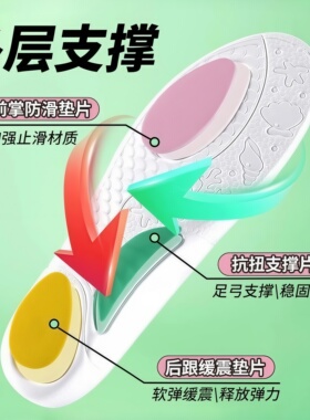 运动军训不累脚足弓支撑鞋垫
