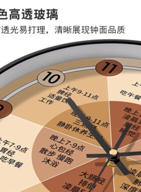 简约大气静音养生十二经络挂钟