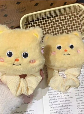 2024新款秋冬甜美黄油发夹女大号侧边夹刘海夹毛绒卡通发圈头饰