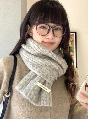灰色围巾女款2025新款冬季