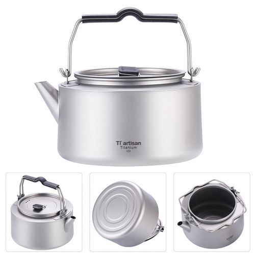 钛工匠户外纯钛烧水壶便携式露营泡茶壶野营茶具钛合金煮水煮茶壶 - 图3