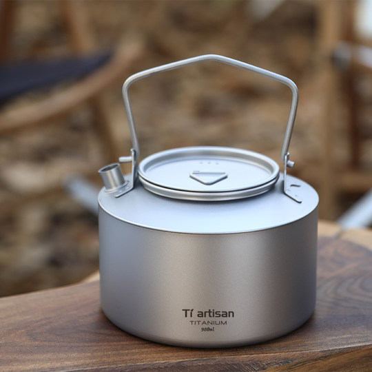 Titanium craftsman outdoor pure titanium water boiling teapot