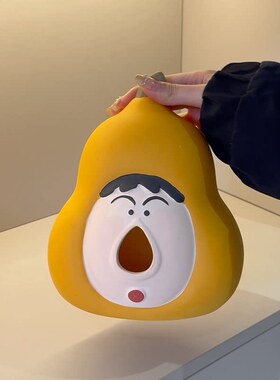 摆件摆件福禄抽摆件梨子纸巾盒玄关卡通桌面纸盒阿呆可爱小新装饰