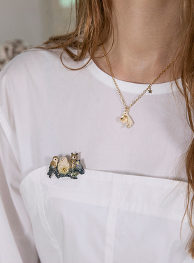 Palnartpoc兔子月球原创项链