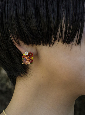 Palnartpoc昼花耳环小众设计