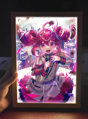 初音未来灯光画重音teto二次元动漫周边手办小夜灯卧室床头装饰画
