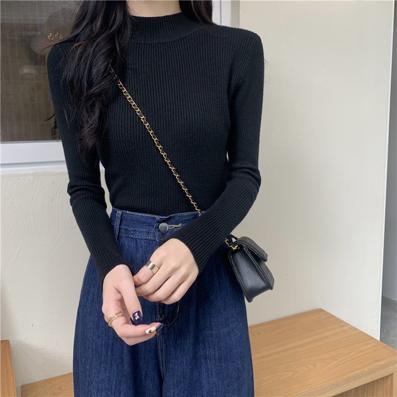 半高领内搭针织衫打底衫女春秋叠穿气质洋气坑条毛衣显瘦正肩上衣_哎呦蜜橙_女士内衣/男士内衣/家居服-第5张图片-提都小院 半高领内搭针织衫打底衫女春秋叠穿气质洋气坑条毛衣显瘦正肩上衣_哎呦蜜橙_女士内衣/男士内衣/家居服-第5张图片-提都小院